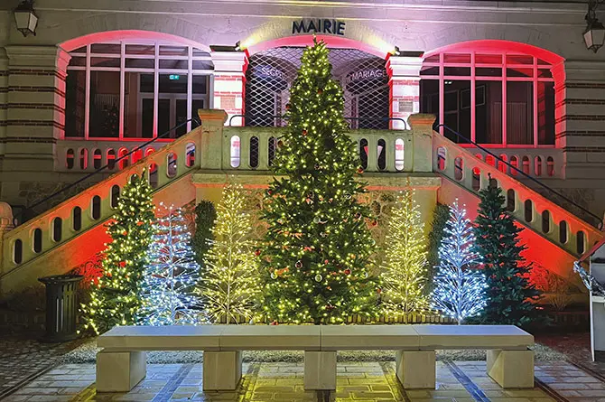 Décors à poser végétal, forêt de sapins led