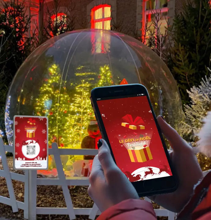 Jeu le défi de noël affiché sur un écran de smartphone