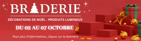 date braderie aur fonf rouge avec cadeaux